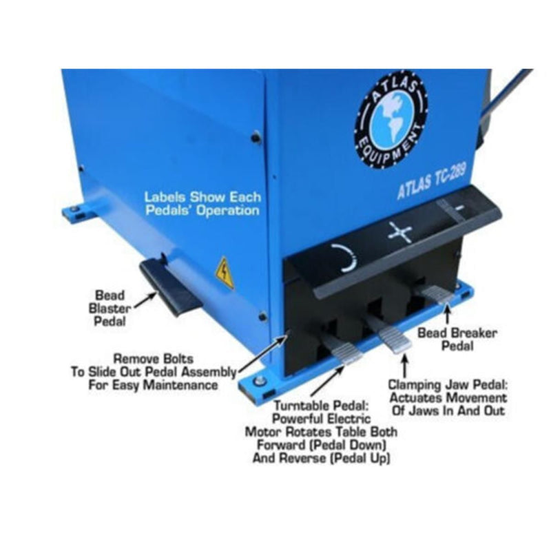 Atlas Automotive Equipment TC289 Extra Large Rim-Clamp Tire Changer with Beadblaster