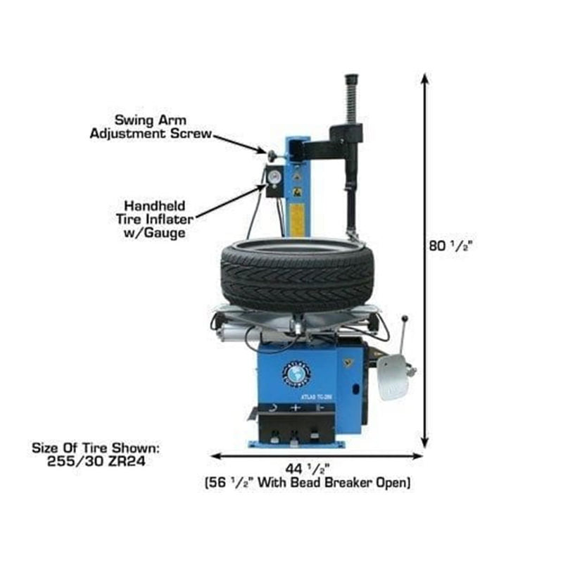 Atlas Automotive Equipment TC289 Extra Large Rim-Clamp Tire Changer with Beadblaster