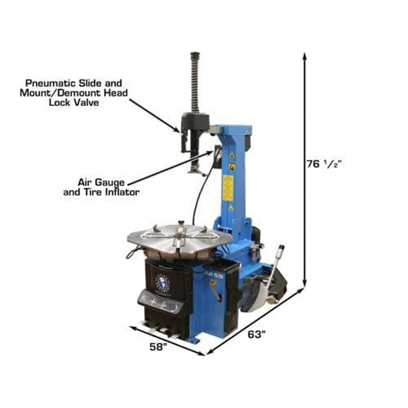 Atlas Automotive Equipment TC755 Tilt-Back Rim-Clamp Tire Changer with Beadblaster