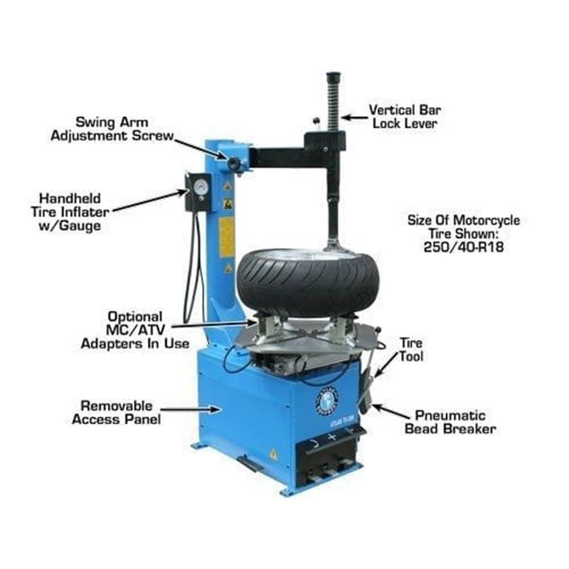 Atlas Automotive Equipment TC289 Extra Large Rim-Clamp Tire Changer with Beadblaster