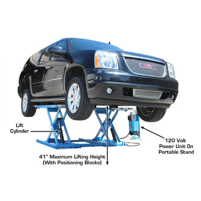 Atlas Automotive Equipment 7K Kwik-Bay Portable Mid-Rise Scissor Lift — 7,000 lb. Capacity
