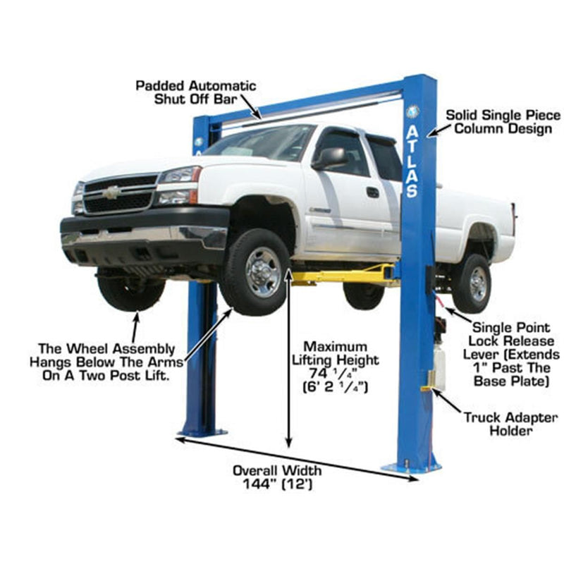 Atlas Automotive Equipment OHX10000X Extra Tall 2-Post Lift — 10,000 lb. Capacity