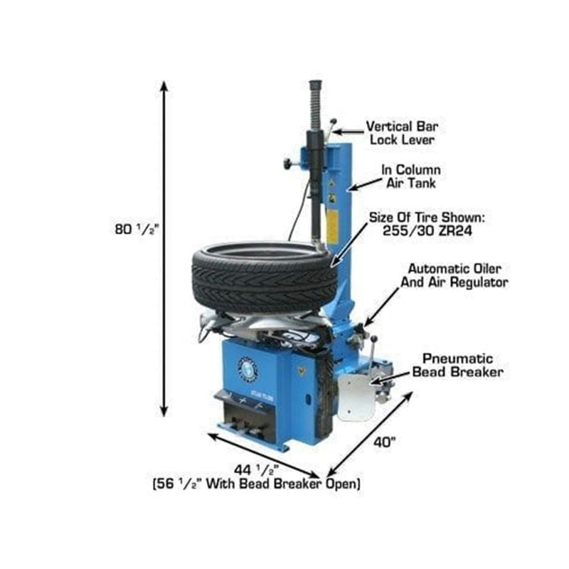 Atlas Automotive Equipment TC289 Extra Large Rim-Clamp Tire Changer with Beadblaster