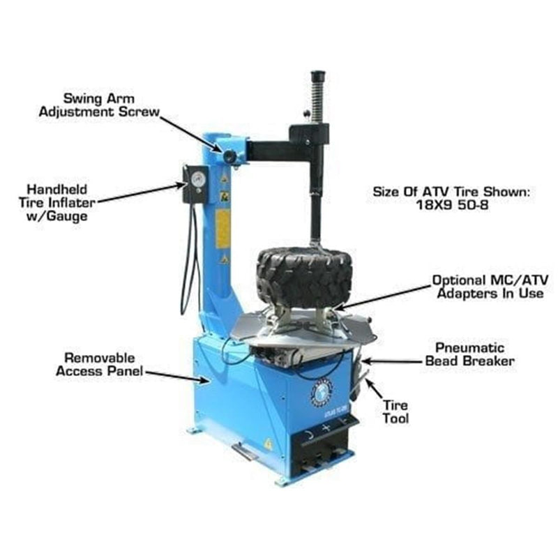 Atlas Automotive Equipment TC289 Extra Large Rim-Clamp Tire Changer with Beadblaster