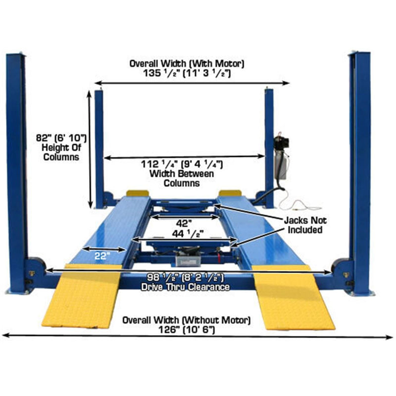 Atlas Automotive Equipment 412 Heavy Duty 12,000 lb. 4-Post Lift